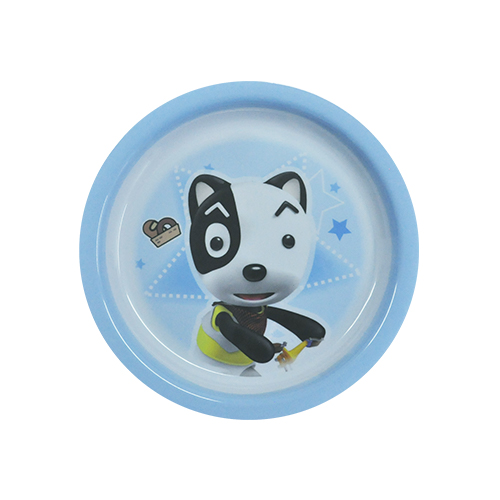 Plato Decorado Color Azul / Blanco Decorado 21.59 cm