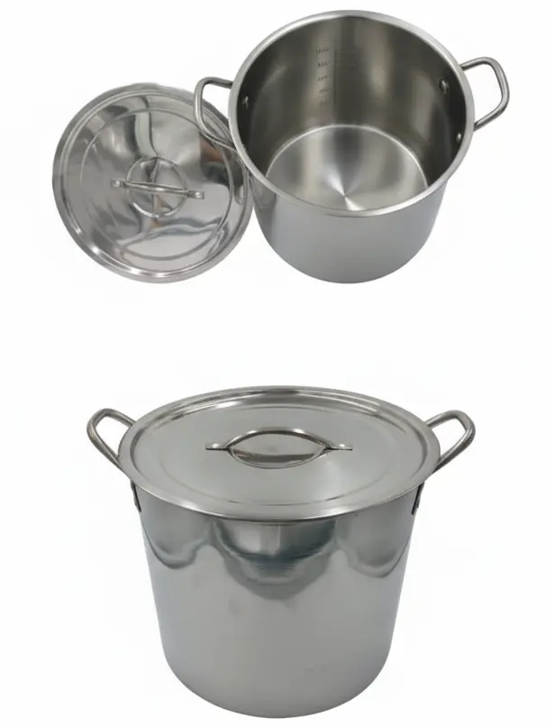 Olla Alta Con Tapa  Acero Inoxidable  20 QT