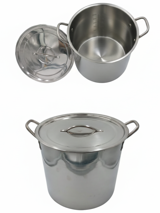 Olla Alta Con Tapa Acero Inoxidable 20 Litros