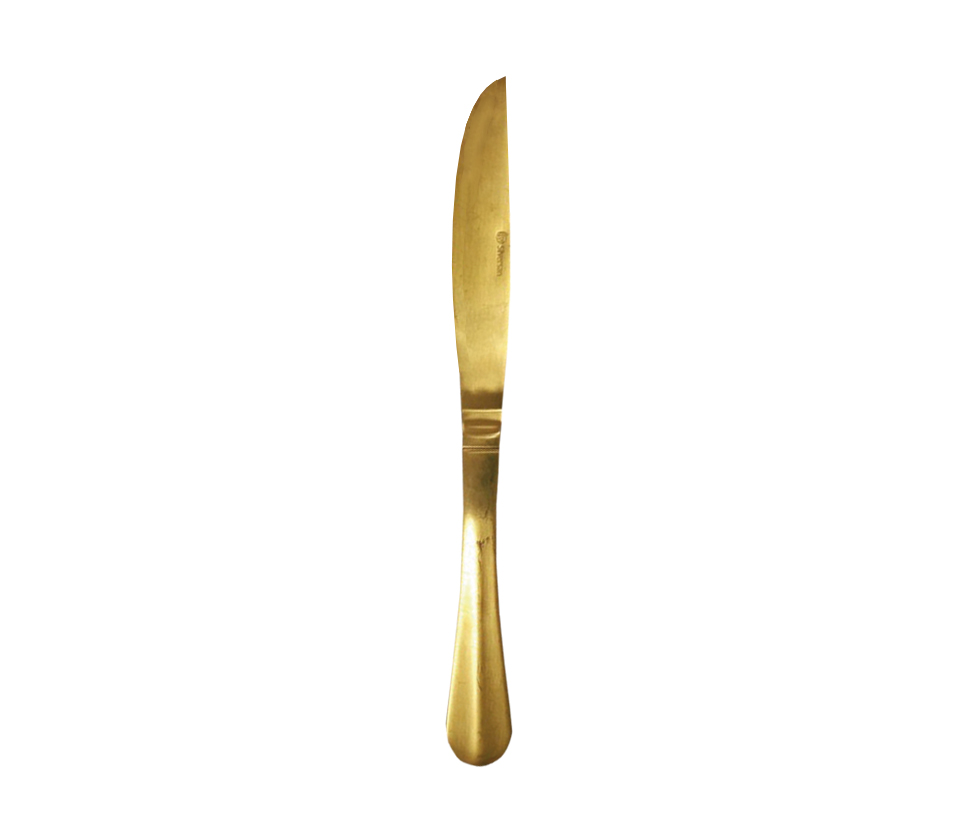 Cuchillo Chuletero Baguette Dorado Satinado De 24 Cm