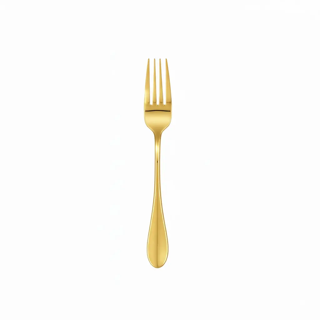 Baguette Dorado Satinado Tenedor Pescado Acero Inoxidable De 19 Cm