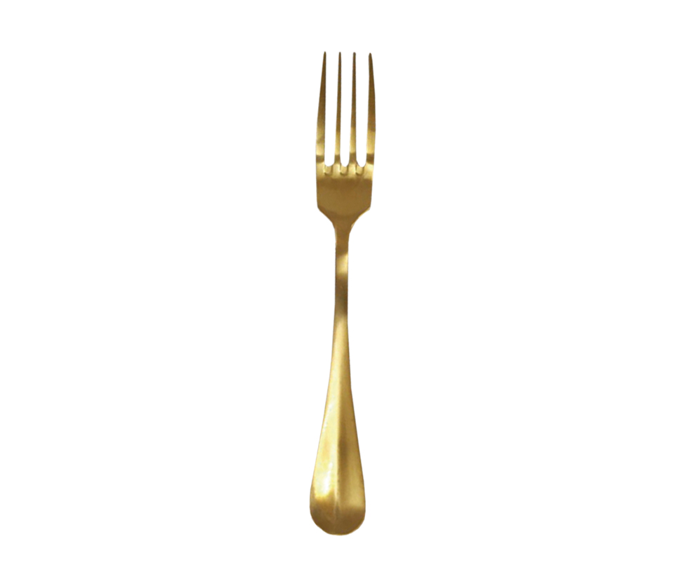 Tenedor De Mesa Baguette Dorado Satinado Acero Inoxidable De 21 Cm