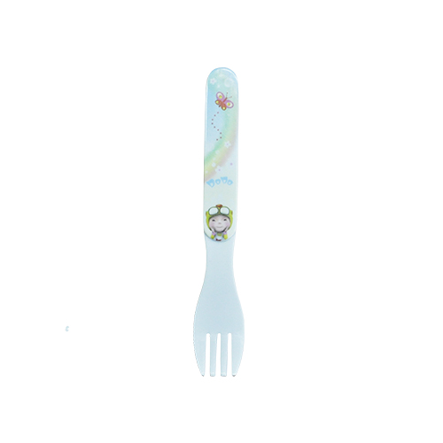 [106-1937] TENEDOR DE MELAMINA COLOR BLANCO / AZUL