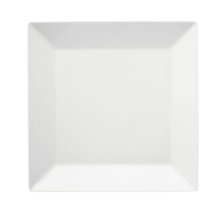 [026-1556] Basico Plato Cuadrado De Color Blanco 28 X 28 cm