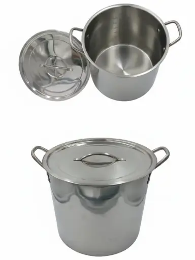 [133-1423] Olla Alta Con Tapa  Acero Inoxidable  20 QT