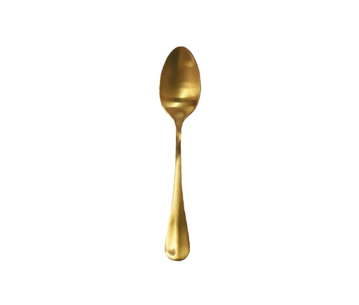 [105-723330] Cuchara Cafe Baguette Dorado Satinado Acero Inoxidable De 14.5 cm