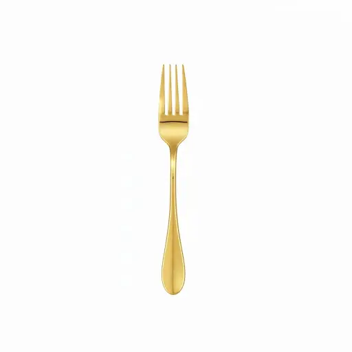 [105-723334] Baguette Dorado Satinado Tenedor Pescado Acero Inoxidable De 19 Cm