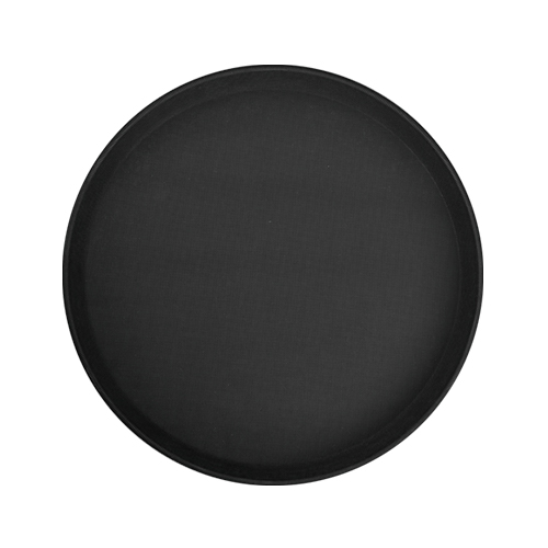 [8-3163] Bandeja Bar Redonda Color Negro Antiderrapante 35.56 Cm