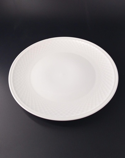[038-200] PLATO LLANO 28.3 CM PORCELANA BLANCA