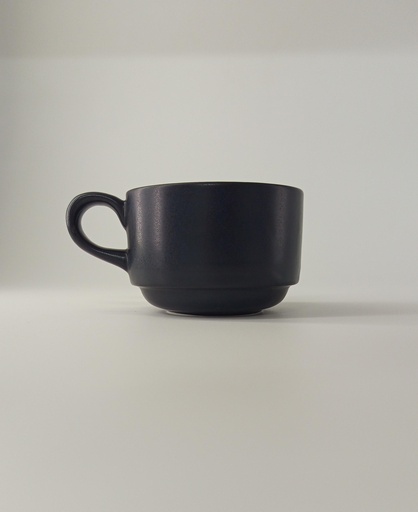 [038-203] TAZA CAFE NEGRO MATE  PORCELANA