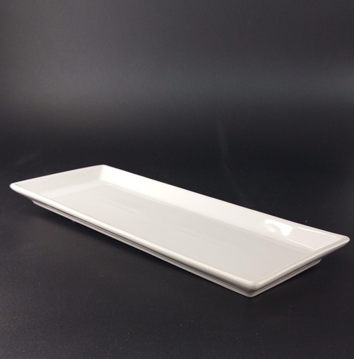 [038-219] FUENTE RECTANGULAR DE 30.7 x 11 CM PORCELANA BLANCA